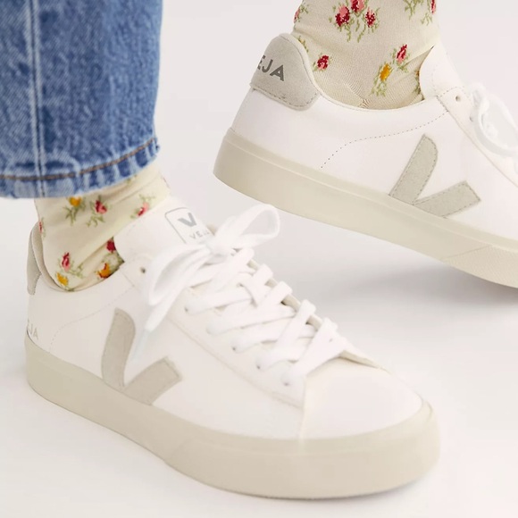 Veja White and Gray Women's Sneakers - Picture 1 of 5